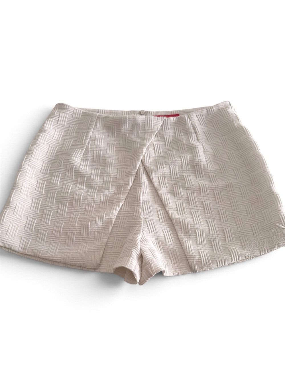 Playboy Bunny Women’s Skort Cream Textured Embroidered Size M